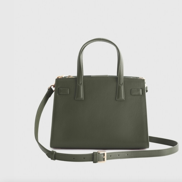 Quince NWTs Italian Leather Small Triple Compartment Satchel - Picture 4 of 12